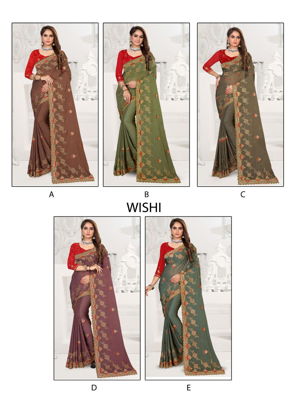Ronisha Wishi New Designer Exclusive Wear Embroidery Saree Collection
